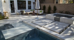 Carmel Valley Modern Pool and Spa with Sharp Edges