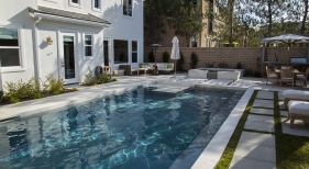 Carmel Valley Modern Pool and Spa with Sharp Edges