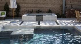 Carmel Valley Modern Pool and Spa with Sharp Edges