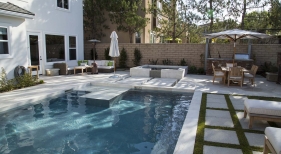 Carmel Valley Modern Pool and Spa with Sharp Edges