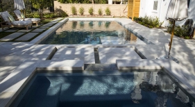 Carmel Valley Modern Pool and Spa with Sharp Edges
