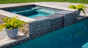 Fairbanks Ranch Rectangle Pool w Added Spa Detail